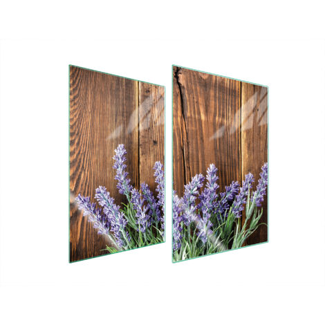 PIASTRA PROTETTIVA IN VETRO PER CUCINA 2x35x52 LAVANDA
