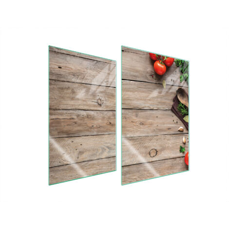 PIASTRA PROTETTIVA IN VETRO PER CUCINA 2x35x52 LEGNO