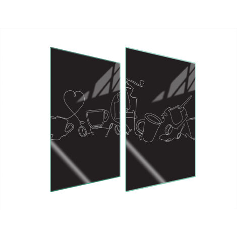 PIASTRA PROTETTIVA IN VETRO PER CUCINA 2x35x52 NERO