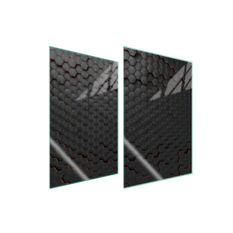 PIASTRA PROTETTIVA IN VETRO PER CUCINA 2x35x52 NERO