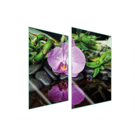PIASTRA PROTETTIVA IN VETRO PER CUCINA 2x35x52 ORCHIDEA