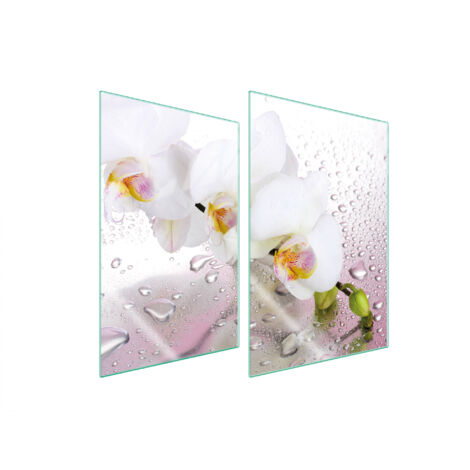PIASTRA PROTETTIVA IN VETRO PER CUCINA 2x35x52 ORCHIDEA