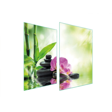 PIASTRA PROTETTIVA IN VETRO PER CUCINA 2x35x52 ORCHIDEA