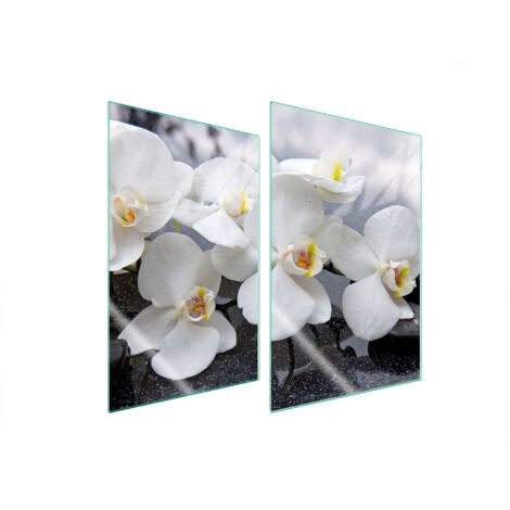 PIASTRA PROTETTIVA IN VETRO PER CUCINA 2x35x52 ORCHIDEA