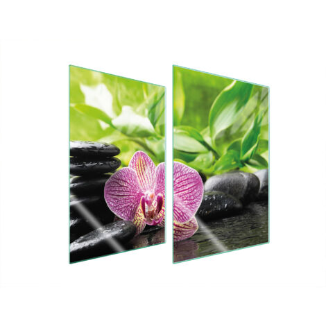 PIASTRA PROTETTIVA IN VETRO PER CUCINA 2x35x52 ORCHIDEA