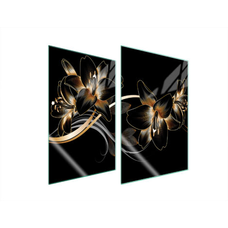 PIASTRA PROTETTIVA IN VETRO PER CUCINA 2x35x52 ORCHIDEA