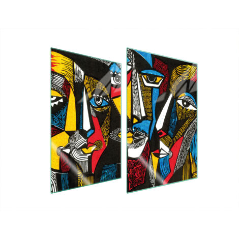 PIASTRA PROTETTIVA IN VETRO PER CUCINA 2x35x52 POP ART.
