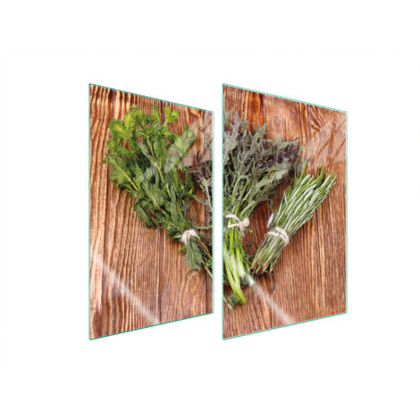 PIASTRA PROTETTIVA IN VETRO PER CUCINA 2x35x52 ROSMARINO