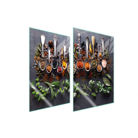 PIASTRA PROTETTIVA IN VETRO PER CUCINA 2x35x52 SPEZIE