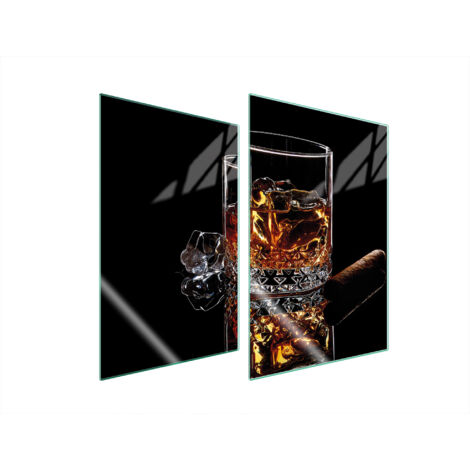 PIASTRA PROTETTIVA IN VETRO PER CUCINA 2x35x52 WHISKY