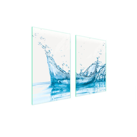 PIASTRA PROTETTIVA IN VETRO PER CUCINA 65x52 ACQUA