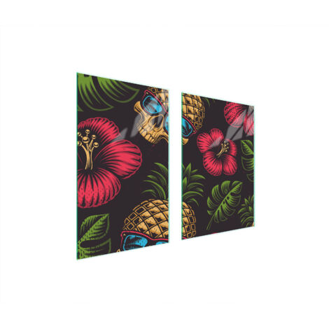 PIASTRA PROTETTIVA IN VETRO PER CUCINA 65x52 ANANAS