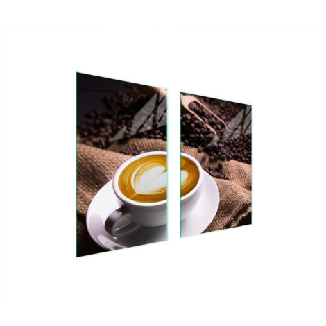 PIASTRA PROTETTIVA IN VETRO PER CUCINA 65x52 CAFFÈ