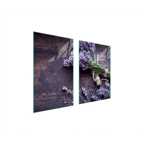 PIASTRA PROTETTIVA IN VETRO PER CUCINA 65x52 LAVANDA