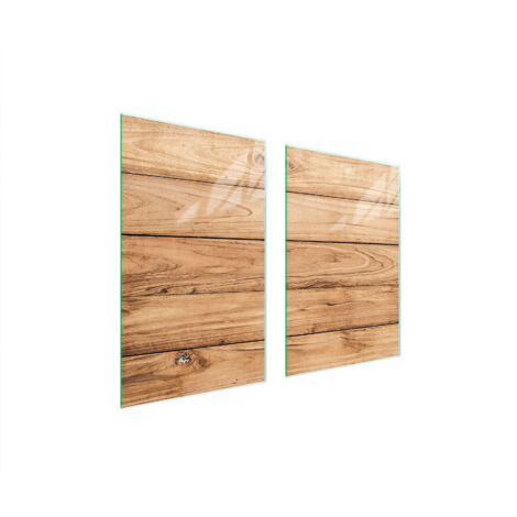 PIASTRA PROTETTIVA IN VETRO PER CUCINA 65x52 LEGNO