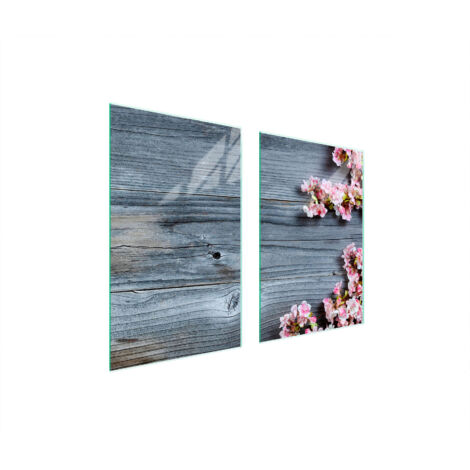 PIASTRA PROTETTIVA IN VETRO PER CUCINA 65x52 LEGNO