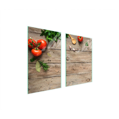 PIASTRA PROTETTIVA IN VETRO PER CUCINA 65x52 LEGNO