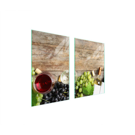 PIASTRA PROTETTIVA IN VETRO PER CUCINA 65x52 LEGNO