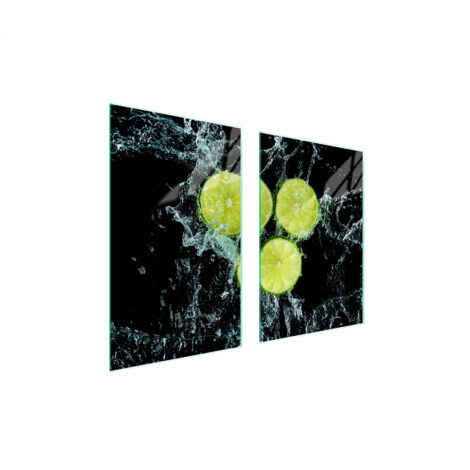 PIASTRA PROTETTIVA IN VETRO PER CUCINA 65x52 LIMONE