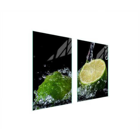 PIASTRA PROTETTIVA IN VETRO PER CUCINA 65x52 LIMONE