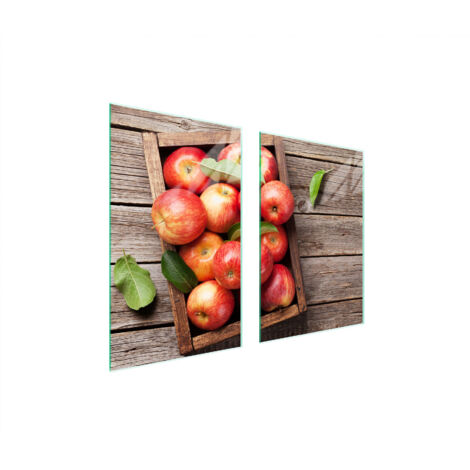 PIASTRA PROTETTIVA IN VETRO PER CUCINA 65x52 MELE