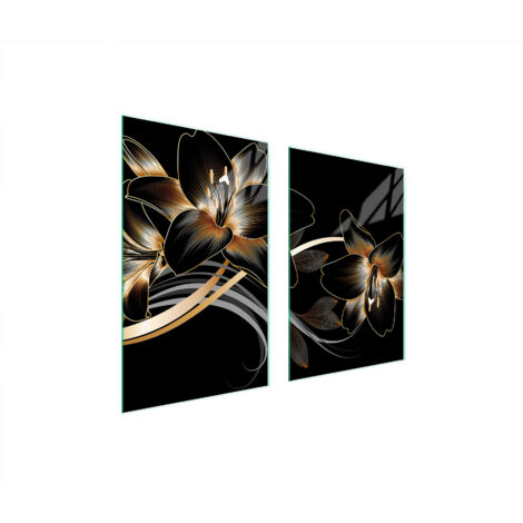 PIASTRA PROTETTIVA IN VETRO PER CUCINA 65x52 ORCHIDEA