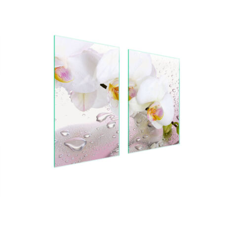 PIASTRA PROTETTIVA IN VETRO PER CUCINA 65x52 ORCHIDEA