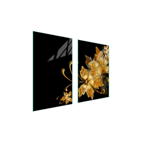 PIASTRA PROTETTIVA IN VETRO PER CUCINA 65x52 ORO