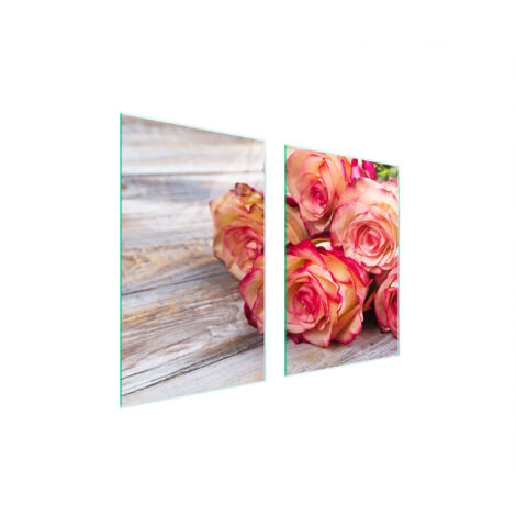 PIASTRA PROTETTIVA IN VETRO PER CUCINA 65x52 ROSA