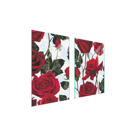 PIASTRA PROTETTIVA IN VETRO PER CUCINA 65x52 ROSE