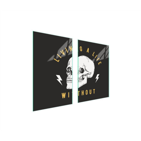 PIASTRA PROTETTIVA IN VETRO PER CUCINA 65x52 SKULL