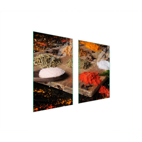 PIASTRA PROTETTIVA IN VETRO PER CUCINA 65x52 SPEZIE