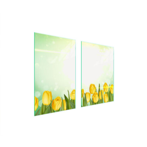 PIASTRA PROTETTIVA IN VETRO PER CUCINA 65x52 TULIPANI