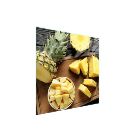 PIASTRA PROTETTIVA IN VETRO PER FORNELLO 50x52 ANANAS