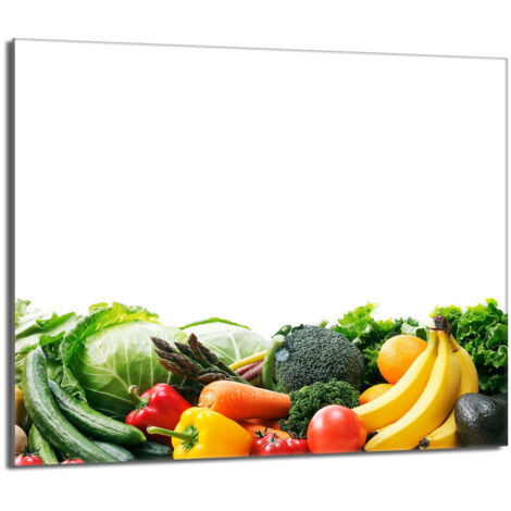Piastra protettiva in vetro per fornello 60x52 Verdure