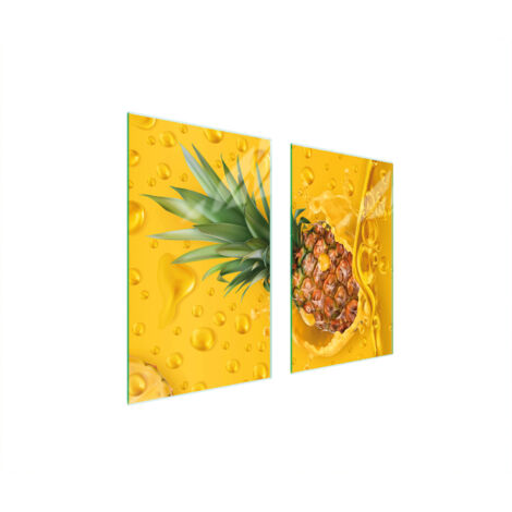 PIASTRA PROTETTIVA IN VETRO PER FORNELLO 75x52 ANANAS