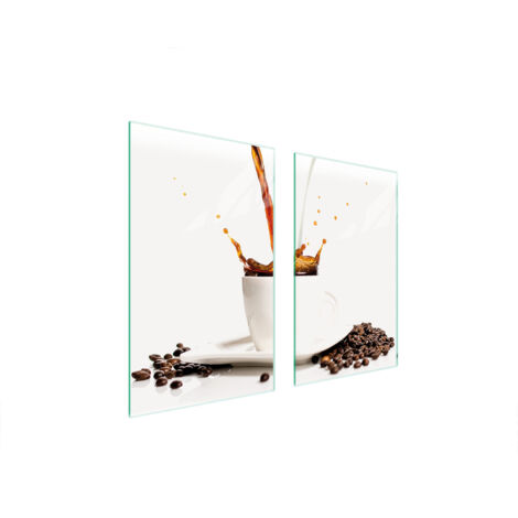 PIASTRA PROTETTIVA IN VETRO PER FORNELLO 75x52 CAFFÈ