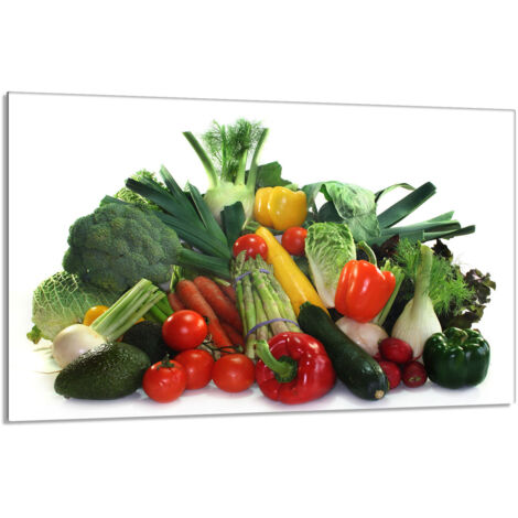 Piastra protettiva in vetro per fornello 80x52 Verdure