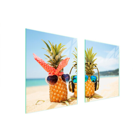 PIASTRA PROTETTIVA IN VETRO PER FORNELLO 85x52 ANANAS