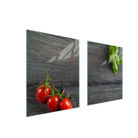 PIASTRA PROTETTIVA IN VETRO PER FORNELLO 85x52 POMODORI