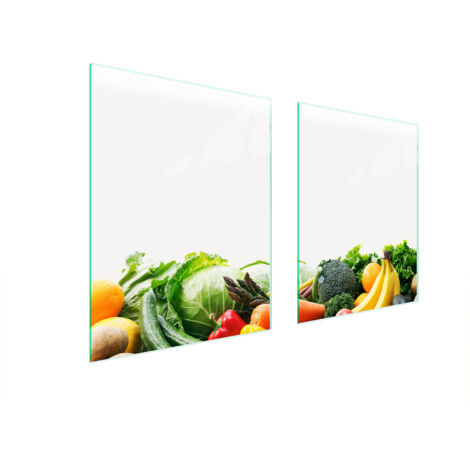 PIASTRA PROTETTIVA IN VETRO PER FORNELLO 85x52 VERDURE