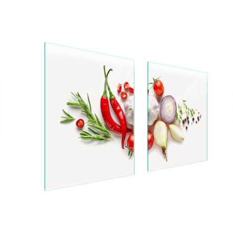 PIASTRA PROTETTIVA IN VETRO PER FORNELLO 85x52 VERDURE