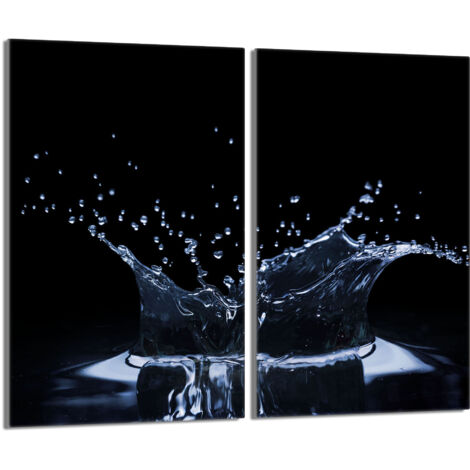 Piastra protettiva in vetro per la stufa 2x30x52 Acqua