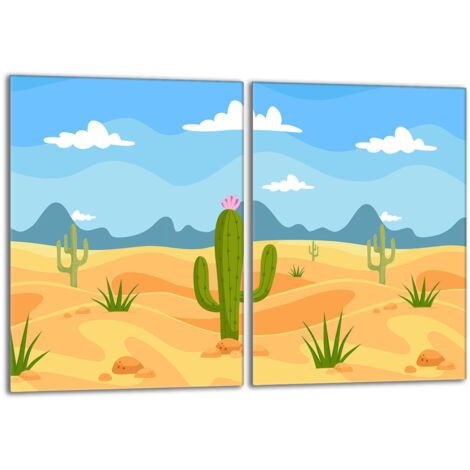 Piastra protettiva in vetro per la stufa 2x40x52 Cactus