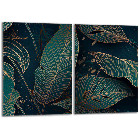 Piastra protettiva in vetro per la stufa 2x40x52 Leaves