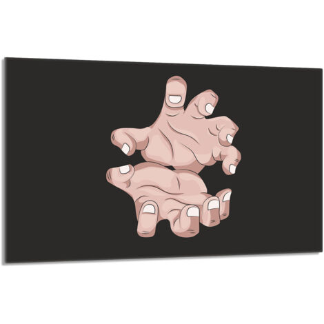 Piastra protettiva in vetro per la stufa 80x52 Hands