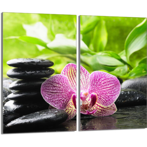 Piastra protettiva in vetro per stufa 2x30x52 Orchidea