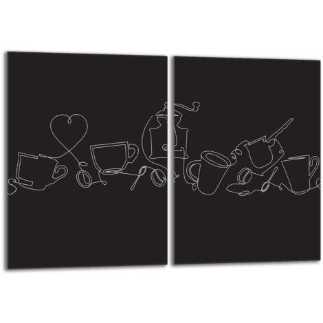 Piastra protettiva in vetro per stufa 2x40x52 Nero