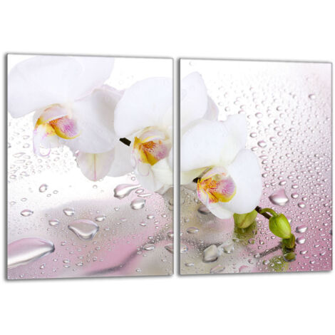 Piastra protettiva in vetro per stufa 2x40x52 Orchidea