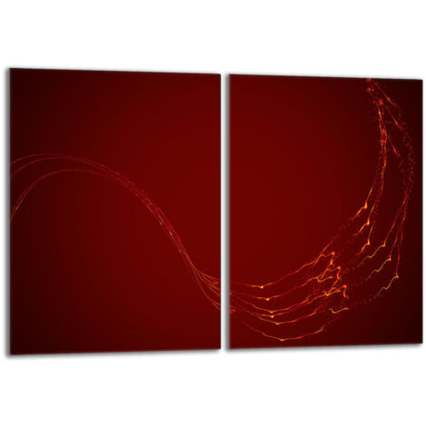 Piastra protettiva in vetro per stufa 2x40x52 Rosso